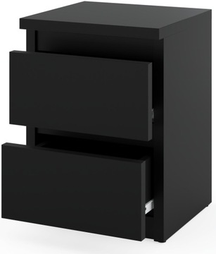 Szafka Nocna Czarna Połysk 30CM 2S Stolik Nocny Meble Do Sypialni Nakastlik
