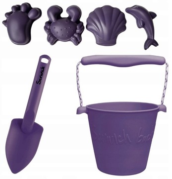 Scrunch Zestaw zabawek do piasku silikon Purpurowy