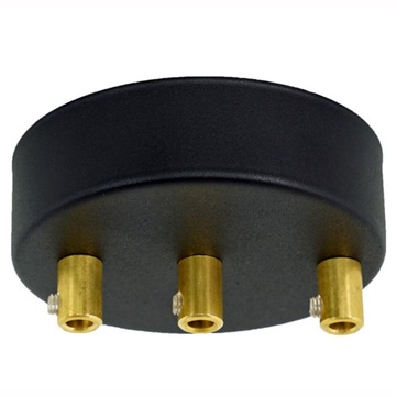 Podsufitka 3 otwory 10cm czarna złota metalowa
