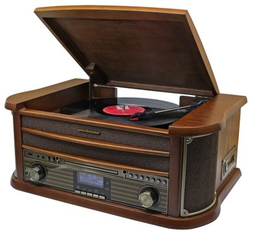 Gramofon RETRO Soundmaster NR545DAB kaseta CD MP3 USB FM DAB+ Bluetooth AUX