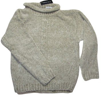 Sweter sweterek dziewczynka akrylowy półgolf roz 110/116