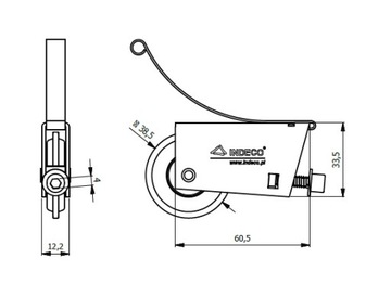 Тележка нижняя, колесо, ролик для раздвижных дверей INDECO - 4 шт.