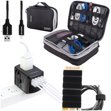 ŁADOWARKA ADAPTER KABEL ORGANIZER BIURA Podróż