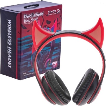 БЕСПРОВОДНЫЕ ИГРОВЫЕ НАУШНИКИ BLUETOOTH СВЕТОДИОДНЫЕ RGB СВЕТЯЩИЕСЯ ДЬЯВОЛЬСКИЕ РОЖКИ