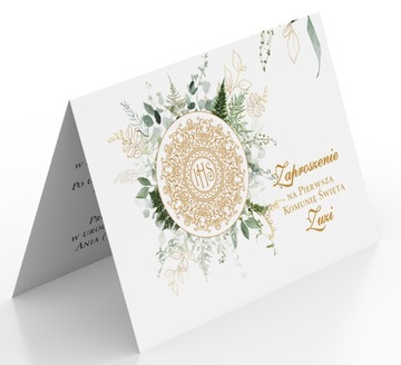 ZAPROSZENIA na komunię - boho ozdobna koperta