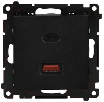 SIMON 55 Ładowarka Quick Charg USB A+C 3A 30W TEC2CAQ.01/149 czarna mat