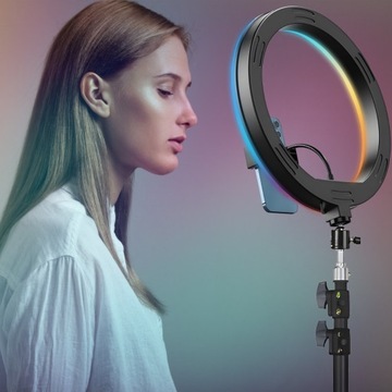RGB LED КОЛЬЦО ДЛЯ СЕЛФИ КОЛЬЦОВАЯ ЛАМПА ДИСТАНЦИОННЫЙ ШТАТИВ + ДЕРЖАТЕЛЬ ДЛЯ ТЕЛЕФОНА 21