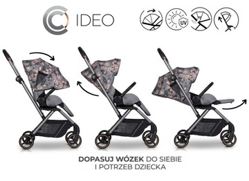 ЛЕГКАЯ ПОВОРОТНАЯ КОЛЯСКА 2в1 КОЛЯСКА ПЕРЕДНЯЯ СПИНКА + АКСЕССУАРЫ 0-22 КГ