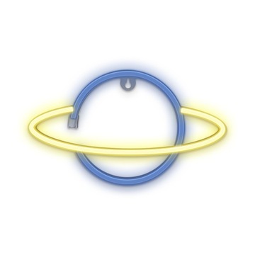 Neon LED Forever Light SATURN żółty niebieski Bat