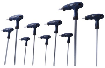 ОТВЕРТКИ УГЛОВЫЕ TORX С ОТВЕРСТИЯМИ 9 шт. T10- T50