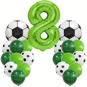 Dekoracje balony ozdoby piłka nożna piłkarskie na ósme 8 urodziny piłkarza