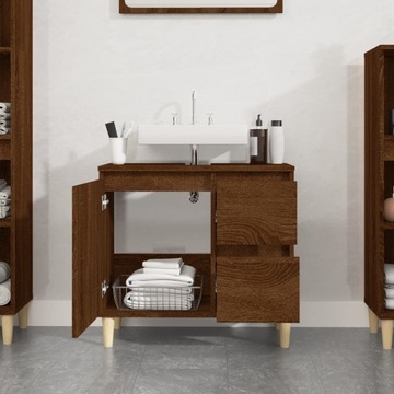 vidaXL Шкаф для ванной комнаты Дуб коричневый 65x33x60 см
