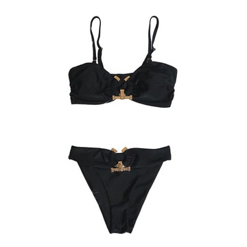 Zestaw kostiumów kąpielowych bandeau brazylijski styl M G czarny