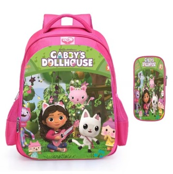 PLECAK Z PIÓRNIKIEM DO SZKOŁY PRZEDSZKOLA Gabby's Dollhouse KOCI DOMEK GABI