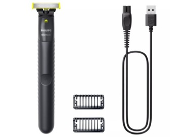 ВОДОНЕПРОНИЦАЕМАЯ БРИТЬВА ДЛЯ БОРОДЫ, ДВУХСТОРОННЕЕ ЛЕЗВИЕ PHILIPS + 2 УГЛА