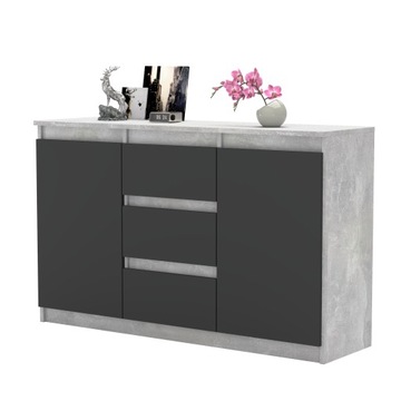 Komoda AGA szafka 120 cm 3 szuflady nowoczesna pojemna rtv ATELIER system