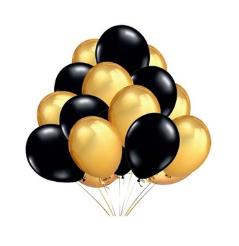 Balony czarne złote zestaw balonów złotych 20szt