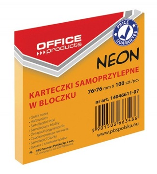 BLOCZEK SAMOPRZYLEPNY 76x76MMx100, KARTECZKI NOTES