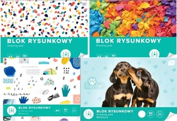 Blok rysunkowy A3 Biały 20 kartek Interdruk