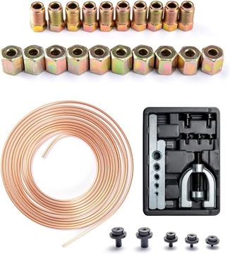 Brake Pipe Repair Kit 25Ft Brake Pipe Flaring Tool Kit 3/16
