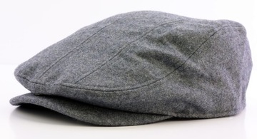 True Religion Kaszkiet męski czapka beret z daszkiem SZARA Ciepła 54-60cm
