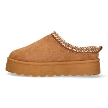 ЖЕНСКИЕ ТАПОЧКИ-САПОЖКИ ВЕРБЛЮЖЬИ УТЕПЛЕННЫЕ С МЕХОМ НА ПЛАТФОРМЕ ЗАМШЕВЫЕ EKO R 39