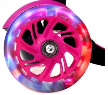 Трёхколесный балансировочный самокат BIEDRONKA 5в1 LED РОЗОВЫЙ