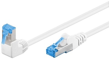 Kabel sieciowy RJ45 kat.6A kątowy S/FTP Biały 3m