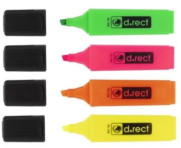 Zakreślacze D.Rect 1128 4 kolory