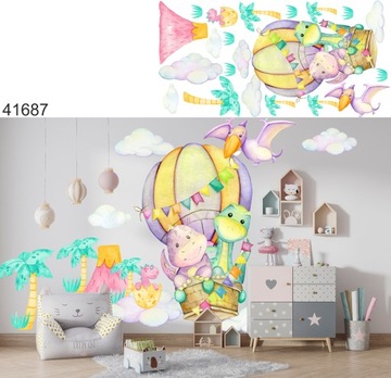 наклейки стикер стены для детей динозавры