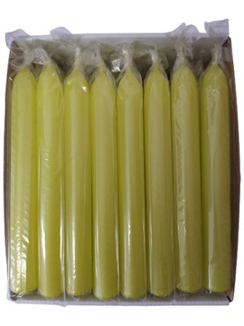 ŚWIECA STOŁOWA PROSTA LIMONKOWA - 32 SZT.