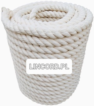 Lina bawełniana biała LINCORD 15 mm 1 m
