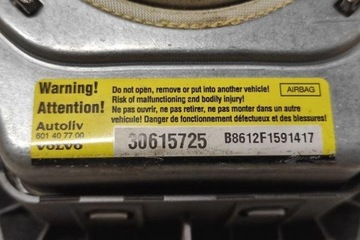AIRBAG ŘIDIČE VOLVO V50 (MW) 30615725 2.4L GASOLINE 103KW 2005