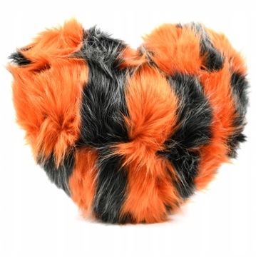 POMARAŃCZOWE SERCE PLUSZOWA PODUSZKA WŁOCHATE FUTRO SERDUSZKO