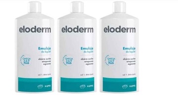 Kompletny zestaw Eloderm: Emulsja 400 ml x 3 + Żel do mycia 200 ml gratis