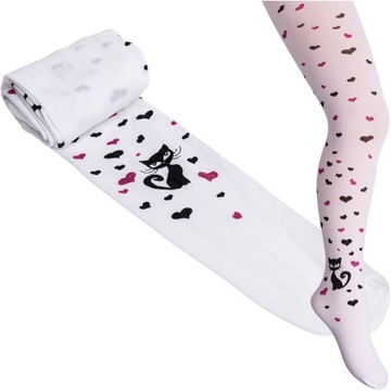 Rajstopy dziewczęce w srebrne kokardki 50DEN r146