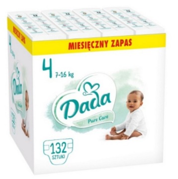 Pieluszki Dada 4 Pure Care Pampersy 7-16kg 132 szt