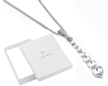 SREBRNY NASZYJNIK ŁAŃCUSZEK Z ZAWIESZKĄ SWAROVSKI