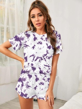IC61302 *SHEIN PIŻAMA DWUCZĘŚCIOWA CIĄŻOWA ZE WZOREM TIE DYE M