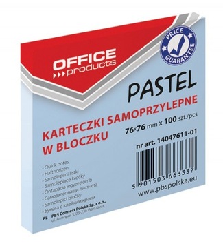 BLOCZEK SAMOPRZYLEPNY 76X76MMX100 KARTECZKI, NOTES