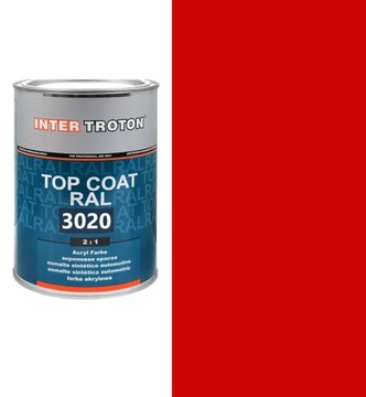 АКРИЛОВАЯ КРАСКА RAL 3020 КРАСНАЯ ГЛАДКАЯ ГЛЯНЦЕВАЯ 1Л + ОТВЕРДИТЕЛЬ 0,5Л ТРОТОН