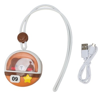 Mini wiszący wentylator na szyję, 3-biegowy, ładowany przez USB, 60