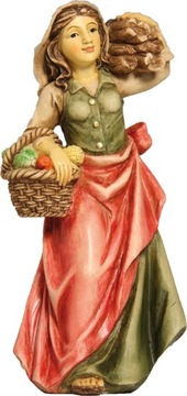 Dziewka z drewnem i owocami- 8cm wys do fig. 8cm