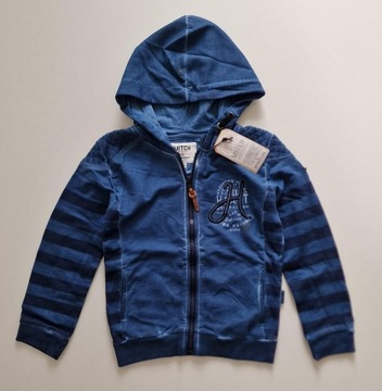 BLUZA Z KAPTUREM BAWEŁNIANA Z MESZKIEM 122/128