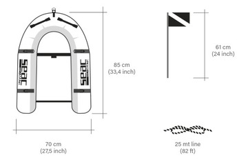Понтон для подводной охоты Seac SEA MATE красный со сменными баками