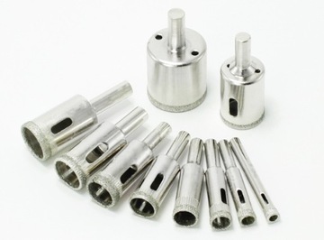 АЛМАЗНЫЕ КОРОНКИ ДЛЯ ПЛИТКИ, СТЕКЛА, КРУЖЕВА, НАБОР 15 ШТ. 6 - 50 мм