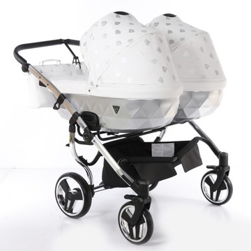 Коляска для двойни JUNAMA GLOW DUO 4в1 серебристый 03