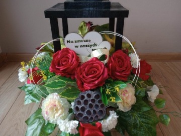 Фонарь Цветы на могилу КОМПОЗИЦИЯ букета СТРОИК