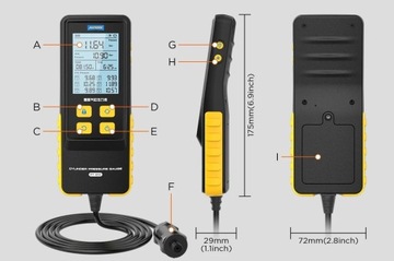 TESTER CYFROWY MIERNIK KOMPRESJI CYLINDRÓW MANOMETR KOMPRESJA 29bar 426psi