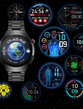 Smartwatch AMOLED Zegarek Cisnieniomierz EKG Glukoza HRV